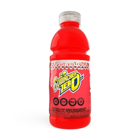 Sqwincher Sugar Free Sports Drink Fruit Punch 20 oz., PK24 159030800