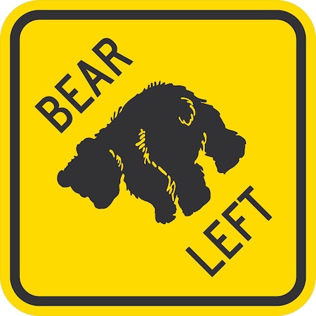 Lyle Bear Left (W/Graphic), 12x12, High Intensity Prismatic, Yellow G-2070-HI_12x12