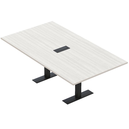 Skutchi Designs 6ft Rectangular Conference Table With Power | Harmony Series | 6 Person Meeting Room Table HAR-REC-48x72-T.BK-WA7976-EBLK