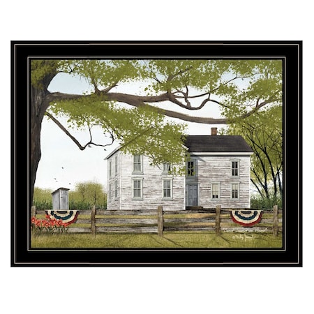 Homeroots Sweet Summertime House 4 Black Framed Print Wall Art 404513