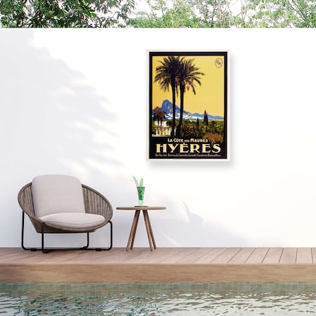 Trademark Fine Art Outdoor Canvas Art Marcus Jules Hyeres Vintage Poster Wall Art for Patios, or Gardens GRL02142-OC1419WR