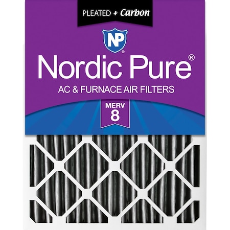 Nordic Pure 12x24x4 Plus Carbon Pleated Air Filter, High Capacity, MERV 8 12x24x4PM8C-1