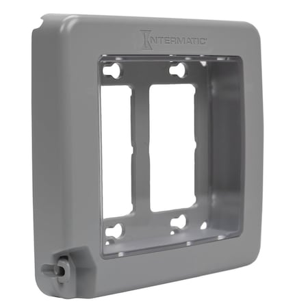 Intermatic Low-Profile Plastic In-Use Weatherproof Cover, Double-Gang, Vrt, Gray WP6200G