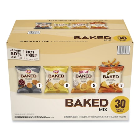Frito-Lay Baked Variety Pack, Cheetos/Lays BBQ/Lays Original/Ruffles Cheddar Sour Cream, 60PK 77325