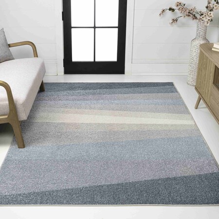 Jonathan Y Prism Geometric Striped Blue/Cream/Gray 3 ft. x 5 ft. Area Rug DZC101D-3