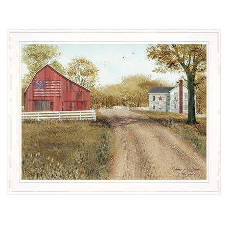 Homeroots Summer in the Country 3 White Framed Print Wall Art 404446