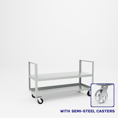 Pucel Double End Push Handle Truck, 24 in. W x 60 in. L x 36 in H, Gray 24-TRE-60S