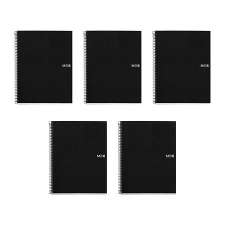 Miquel Rius A4 6-Subject Graph Notebook, Black, PK 5 2824CS