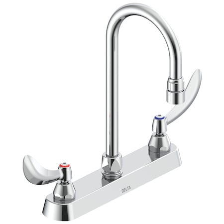 Delta Commercial 26C3 8 In Cast Deck-Mount In Chrome 26C3934-R2