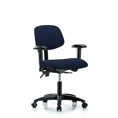 Blue Ridge Ergonomics Desk Chair Desk Chair, Fabric, Tilt AA Casters, Nav, Adjustable Arms, 19" to 24" Height, Fabric BR-FDHCH-RG-T1-A1-RC-F45