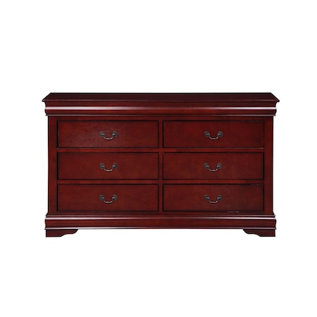 Homeroots 57" Brown Solid Wood Double Dresser 374204