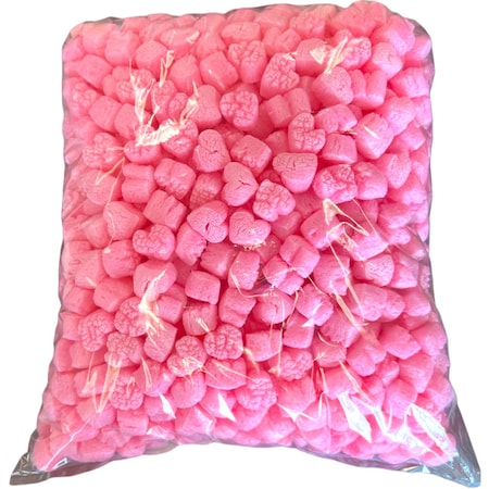 Bubblefast FunPak Pink Hearts Packing Peanuts Mini Pack Plant Based Biodegradable Compostable 0.6 cu ft Bag Mini-Pink Hearts