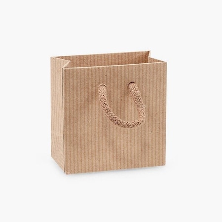 Nashville Wraps Kraft Pinstripe Gift Bags, Petite 4x2.5x4, 100PK KTPBKP