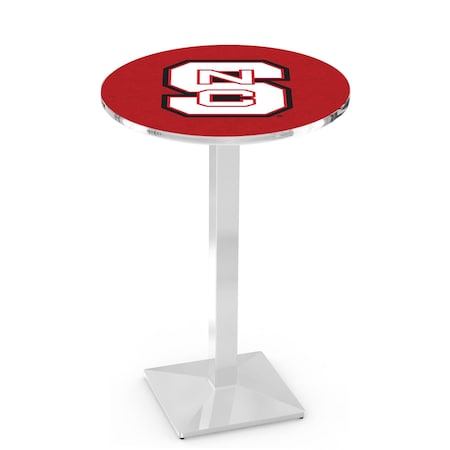 Holland Bar Stool Co 42" Chrome North Carolina State Pub Table, 36" dia. Top L217C4236NCarSt