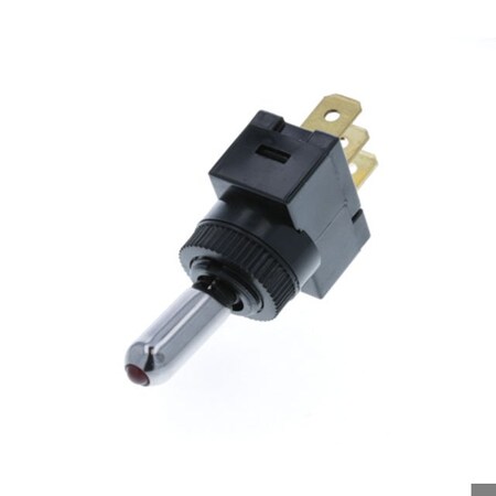 Switch Components Wedge Toggle, 3P SPST OFF-ON, Red LED TE3-1A-DC-1-RL