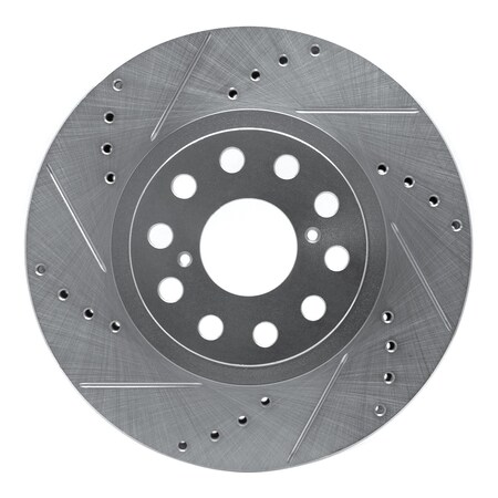 Dynamic Friction Co DFC Brake Rotor - Drilled and Slotted - Silver 631-76061L