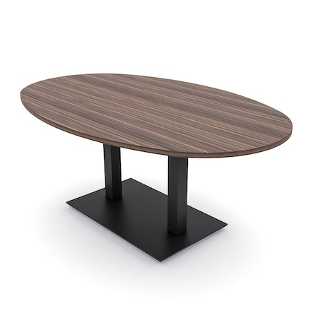 Skutchi Designs Boval Conference Table With Power Unit, 48 in W, 72 in L, Brown HAR-BOVL-48X72-DOU.BK-H3041-NA