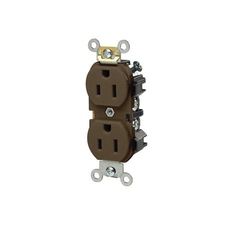 Leviton Industrial Series Heavy Duty Grade Duplex Receptacle, 15 Amp, 125 Volt 5242