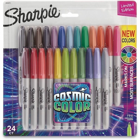 Sanford Sharpie, COSMIC COLOR PERMANENT MARKERS, MEDIUM BULLET TIP, ASSORTED COLORS, 24PK 2033573