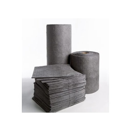 M&B Absorbents Sorbent Pad, Oil-Based and Water-Based fluids, 15 in x 18 in, Gray, Polypropylene, 100 PK 11779