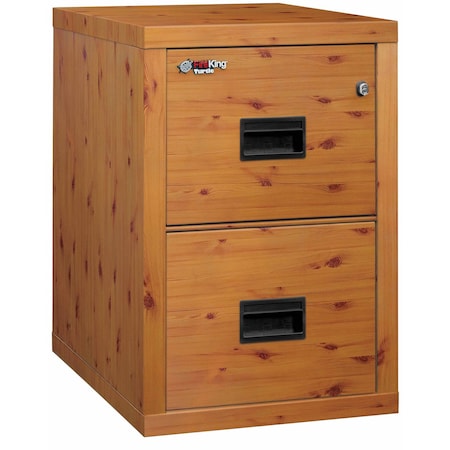 Fireking 2 Drawer, 1 Hr Fire & impact rated, 22" depth, Ltr/Lgl Knotty Pine 2R1822-CKP
