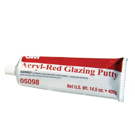 3M 3M Acryl-Red Glazing Putty, 05098, 14.5 oz, Tube, Tube 7000045481