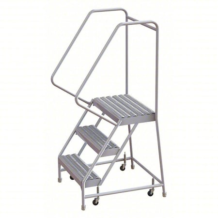 Tri-Arc 5.2 ft H Aluminum Rolling Ladder, 3 Steps, 350 lb Load Capacity WLAR103245