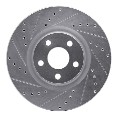 Dynamic Friction Co DFC Brake Rotor - Drilled and Slotted - Silver 631-54095L