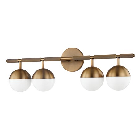 Troy Lighting Enson 4 Light Bath And Vanity 25.5 In. Patina Brass B1608-PBR