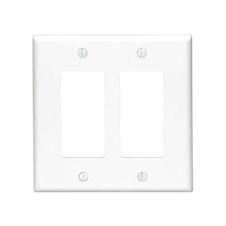 Leviton Decora Wallplate, Midway Size, Gang 2, Black PJ262-E