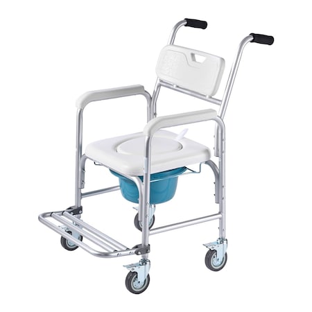 Vevor Bedside Commode Chair Padded Seat Drop Arm Adjustable Height Raised Toilet FBL760101