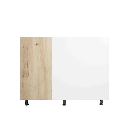 Cambridge Radiance 42in Wx24in Dx34.50in H Ready to Assemble Slab Corner Blind Kitchen Cabinet in Light Oak SA-BB42-LO-KIT