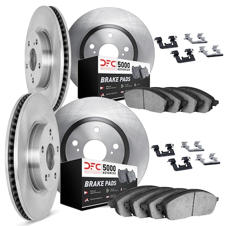 Dynamic Friction Co DFC Brake Rotor with 5000 Brake Pads and Hardware Kit 6514-39029