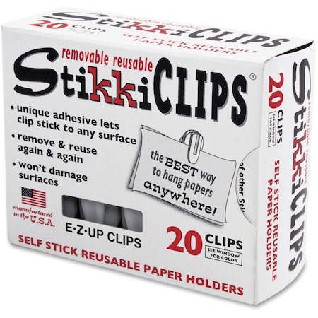 Advantus STIKKICLIPS, 40 SHEETS, WHITE, 20/PACK 01220