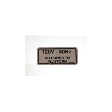 Jlg REPLACEMENT DECAL, AC POWER 1703464