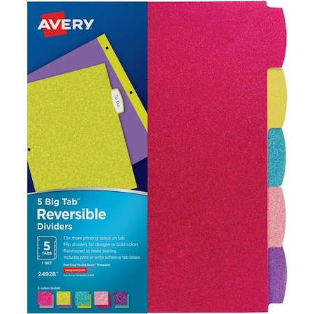 Avery Big Tab Reversible Fashion Dividers, Ass 24928