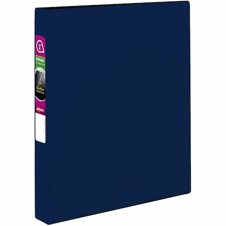 Avery Dennison Durable Round Ring Reference Binder For 11X8-1/2 Sheets, 1" Capacity, Blue 27251