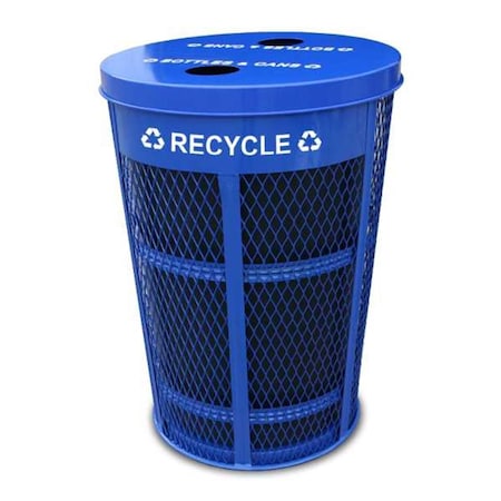Pinpoint Expanded Metal Recycling Receptacle Blue PI19410