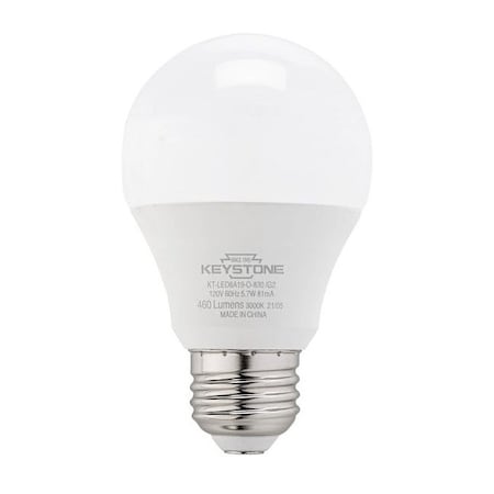 Keystone A19 Omni-Directional Bulb, 60W Equivalent, E26 Medium Base, 2700K, 80 CRI, Non Dimming, Generation 2 KT-LED9A19-O-827-ND /G2