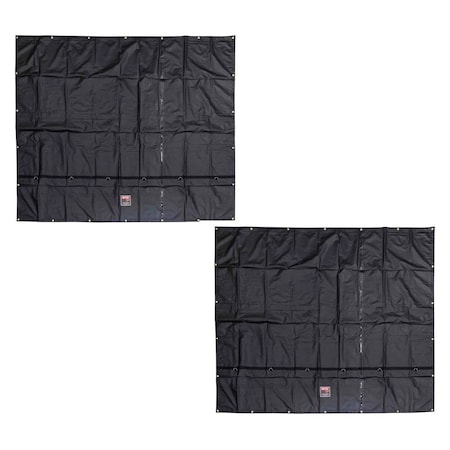 Mytee Products 10ft x 12ft Heavy Duty Smoke Tarp for Flatbed Truck 18 Oz Vinyl Load Covering Tarp, 2PK SMT1012x2