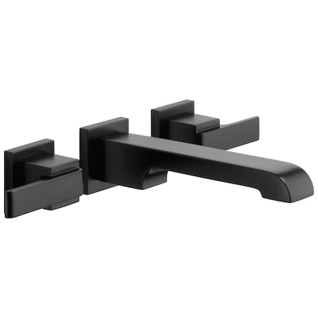Delta 3-hole 8" wall installation Hole Wall-Mount Lavatory Faucet, Matte Black T3567LF-BLWL