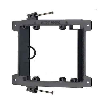 Vanco New Work Rectangle PVC 2 gang Low Voltage Mounting Bracket Black LVN2-AC