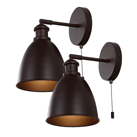 Jonathan Y Hudson 6.5 in. 1-Light Farmhouse Bohemian Iron LED Sconce, Oil Rubbed Bronze, 2PK JYL9911B-SET2
