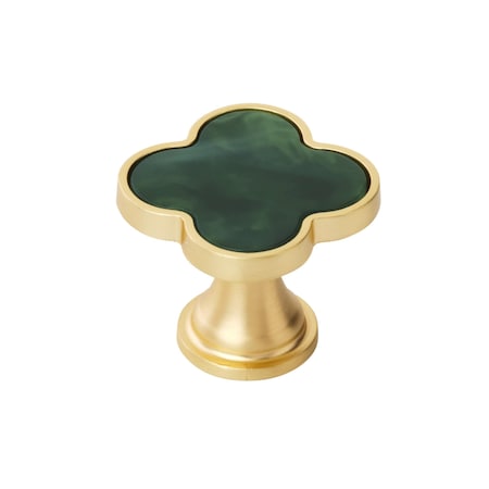 Amerock Accents 1-1/4 inch 32mm Length Gold/Emerald Green Cabinet Knob, 2PK 2PK36970EMG