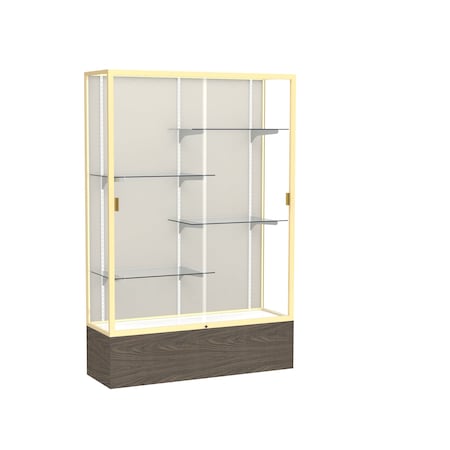 Ghent Floor Display Case 48x72x16, Plaque, Champange 2074PB-GD-WV