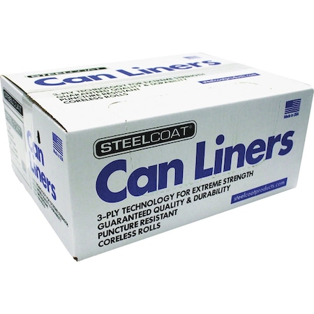 Steelcoat 55 Gal. Black Institutional Can Liner, 100-Count FG-P9934-41