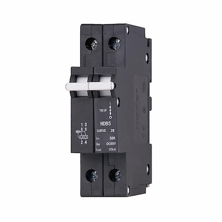 Automation Systems Interconnect 20 Amp, 2 Pole, 277/480Vac, Trip Curve: C, DIN Rail Mount-Hydraulic-Magnetic Circuit Breaker, UL1077, 6PK NDB5-J420-2P