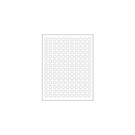Bubblefast 1/2'' White Circle Laser Labels-154 Labels per Sheet BFLL140