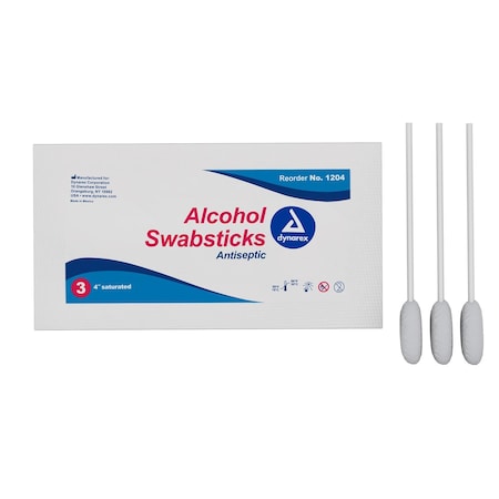 Dynarex Alcohol Swabsticks, 4", 250PK 1204