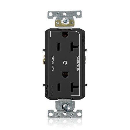 Leviton DPl Dup Rec 20A 125V 2MCtrl Self-Gr Blk 16352-2PE
